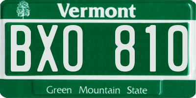 VT license plate BXO810