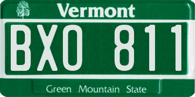 VT license plate BXO811