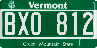 VT license plate BXO812