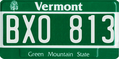 VT license plate BXO813