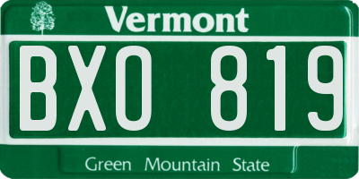 VT license plate BXO819