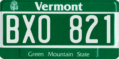 VT license plate BXO821