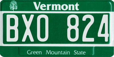 VT license plate BXO824