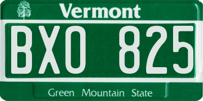 VT license plate BXO825
