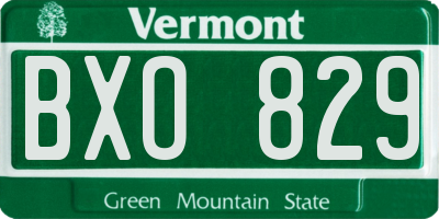 VT license plate BXO829