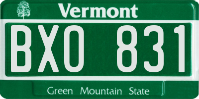 VT license plate BXO831
