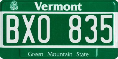 VT license plate BXO835