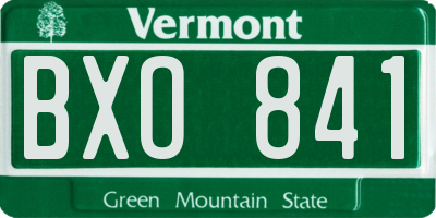 VT license plate BXO841
