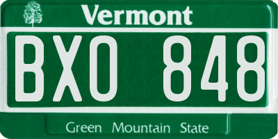 VT license plate BXO848