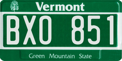 VT license plate BXO851