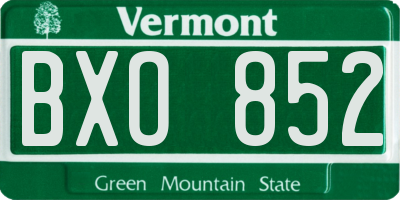 VT license plate BXO852