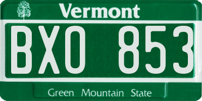 VT license plate BXO853