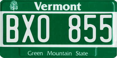 VT license plate BXO855
