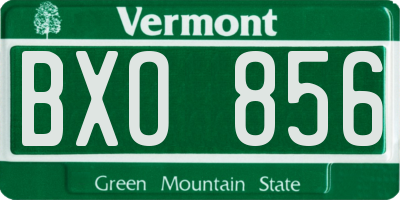 VT license plate BXO856