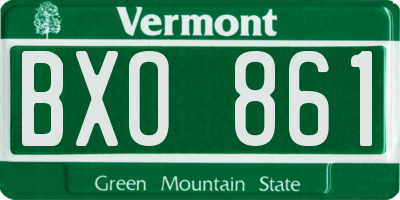 VT license plate BXO861