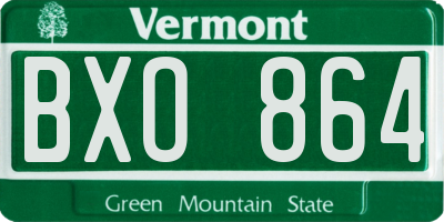 VT license plate BXO864