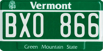 VT license plate BXO866