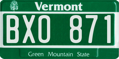 VT license plate BXO871