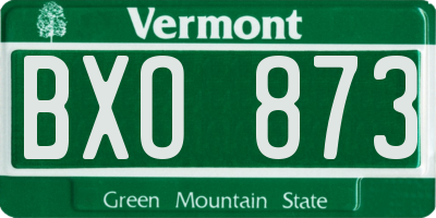 VT license plate BXO873
