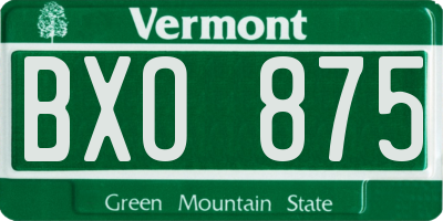 VT license plate BXO875