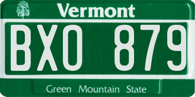 VT license plate BXO879