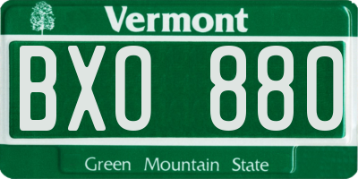 VT license plate BXO880