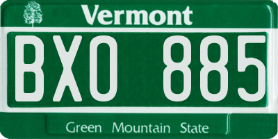 VT license plate BXO885