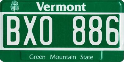 VT license plate BXO886