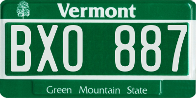 VT license plate BXO887