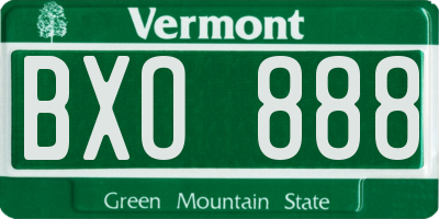 VT license plate BXO888