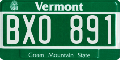 VT license plate BXO891