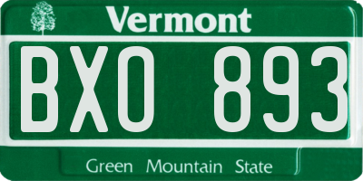 VT license plate BXO893