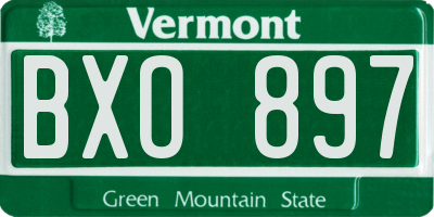 VT license plate BXO897