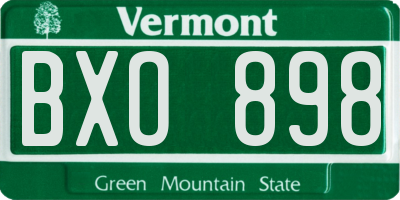 VT license plate BXO898
