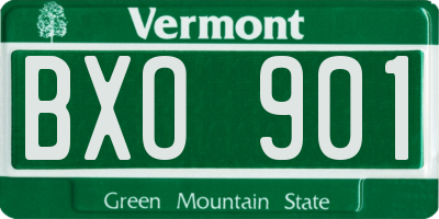 VT license plate BXO901