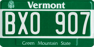 VT license plate BXO907