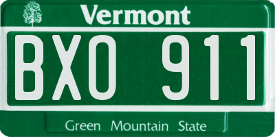 VT license plate BXO911