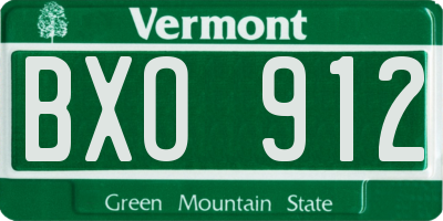 VT license plate BXO912