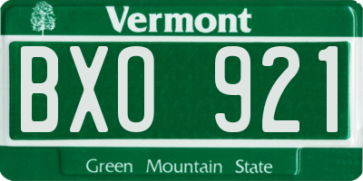 VT license plate BXO921
