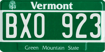VT license plate BXO923