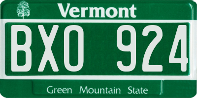 VT license plate BXO924