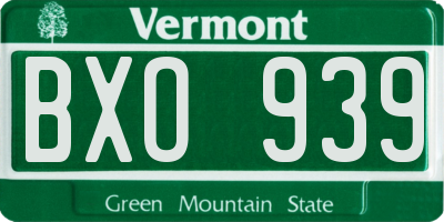 VT license plate BXO939