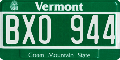 VT license plate BXO944