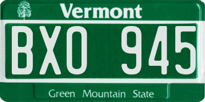 VT license plate BXO945