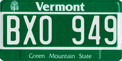 VT license plate BXO949