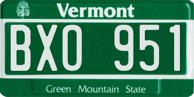 VT license plate BXO951