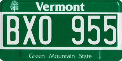VT license plate BXO955