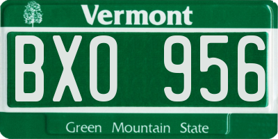 VT license plate BXO956