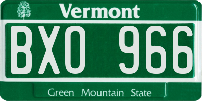 VT license plate BXO966