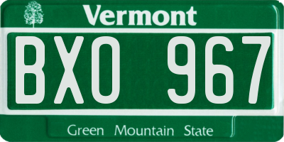 VT license plate BXO967